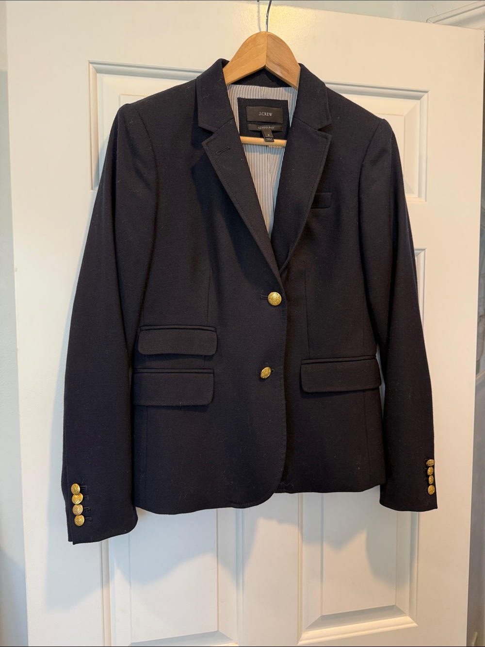 J. Crew Navy Schoolboy Blazer with Gold Buttons 8